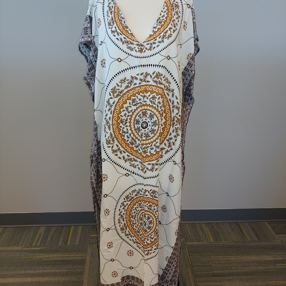 NWOT Kaftan.  Brown and Gold.